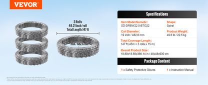 VEVOR Razor Wire – Rouleaux de Fil Barbelé Lames Doubles Spirales Galvanisé pour Clôture et Sécurité Extérieure - BLACKBEARD OUTDOOR INDUSTRIES